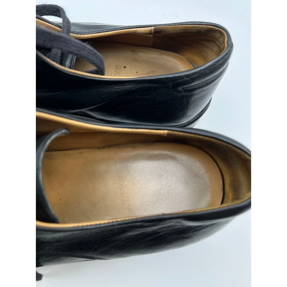 Bally Fando Black Leather Derby Shoes Mens 11E Made in Italy Lace Up Oxfords